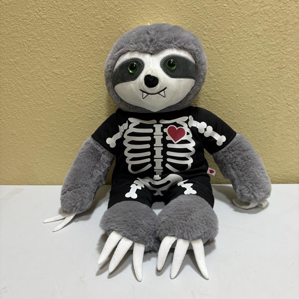 Build A Bear Gray Sloth Plush Skeleton Costume Halloween Stuffed Animal